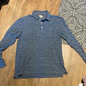 Faherty blue and white striped knit l/s shirt